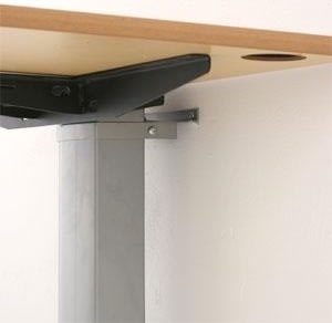 Compact hæve-/sænkebord, 120x80, til væg, alu/bøg