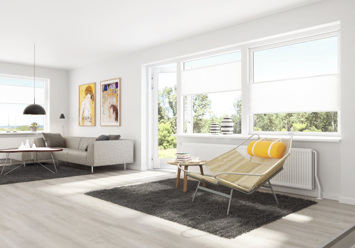 Debel Flex Plisségardin, 70x130 cm, Hvid