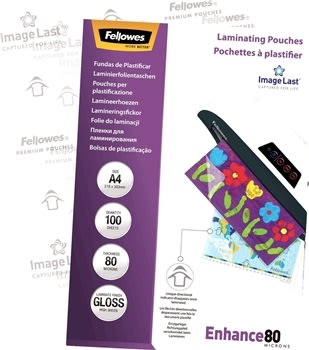 Fellowes Enhance 80 mic A4 Lamineringslomme, gloss