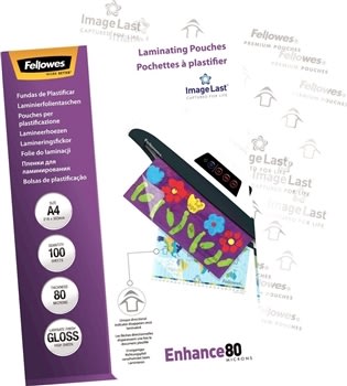 Fellowes Enhance 80 mic A4 Lamineringslomme, gloss