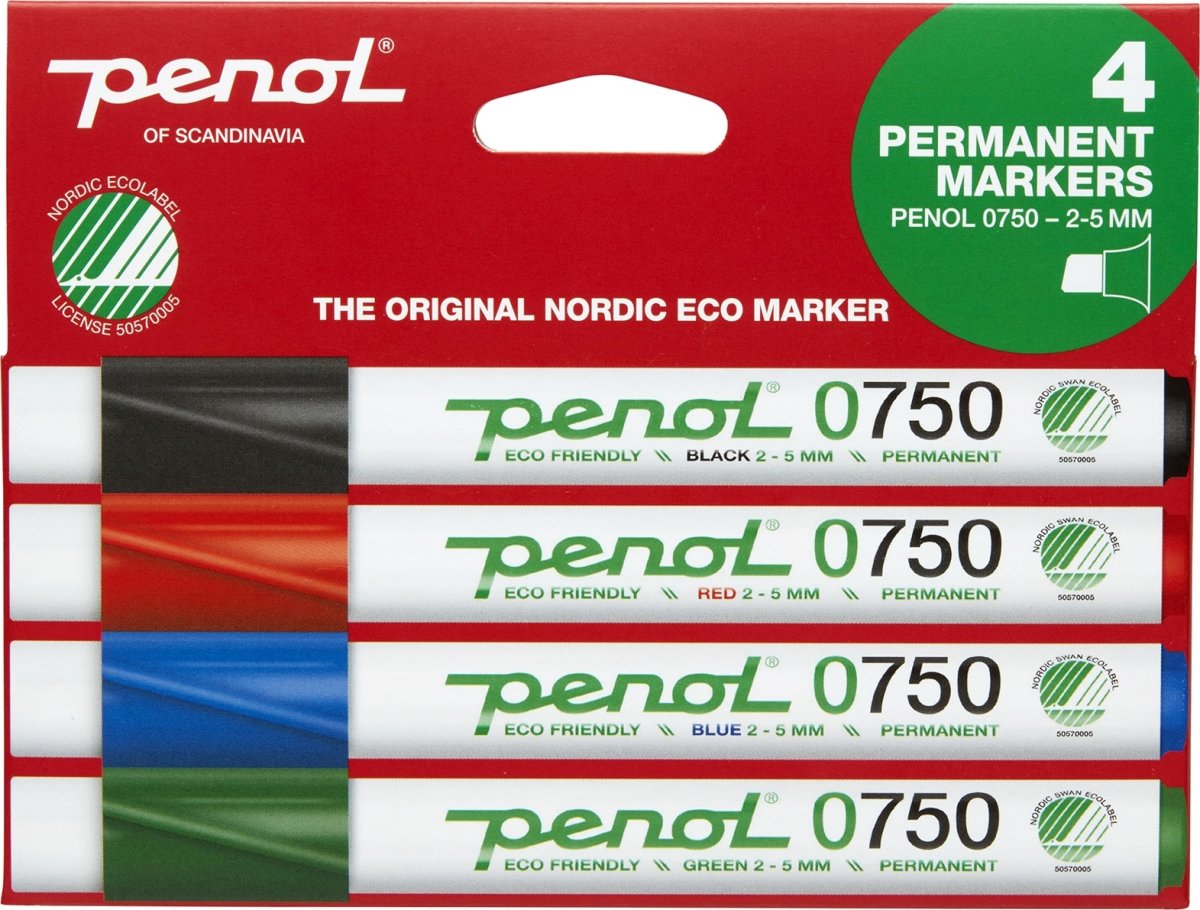 Penol 0750 Permanent Marker | 4 farver