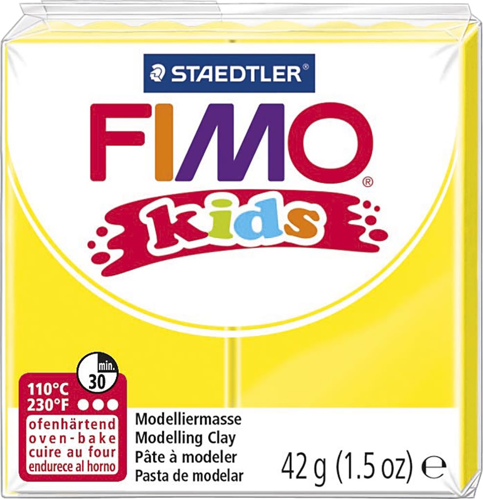 Fimo Kids Ler, 42 g, gul