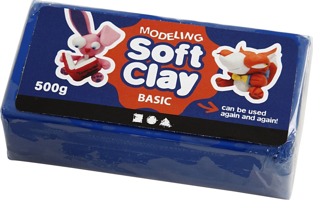 Soft Clay Modellervoks, 500 g, blå