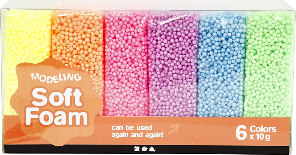 Soft Foam Modellervoks, 60 g, ass. farver
