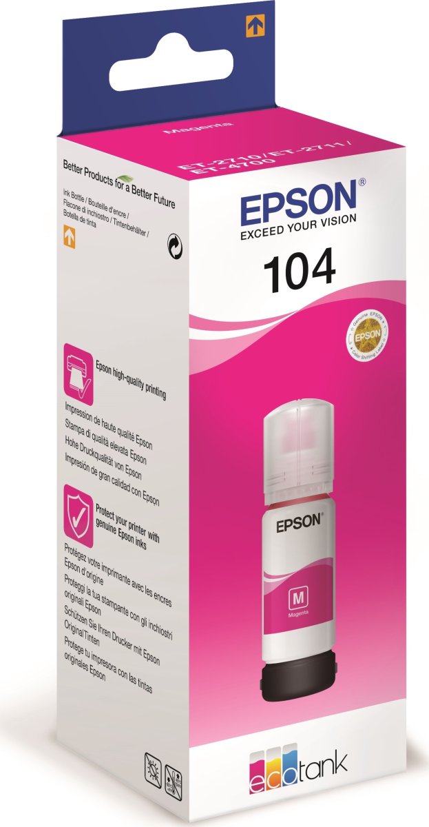 Epson T104 EcoTank blækpatron, magenta