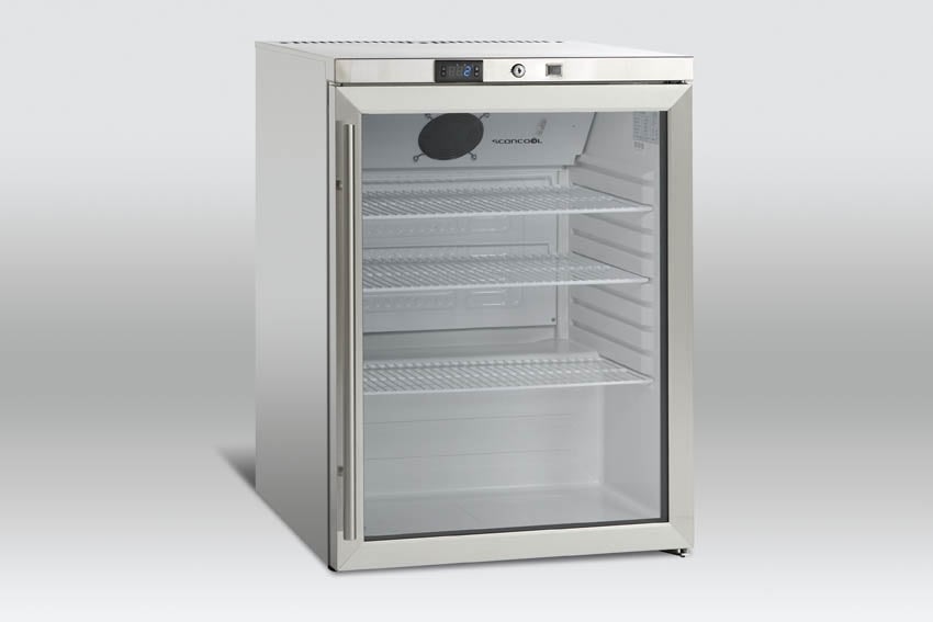 Scandomestic SK 145 køleskab med glasdør - Fragt |