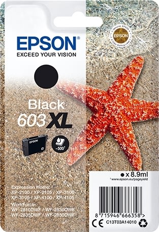 Epson 603XL blækpatron, sort, blister