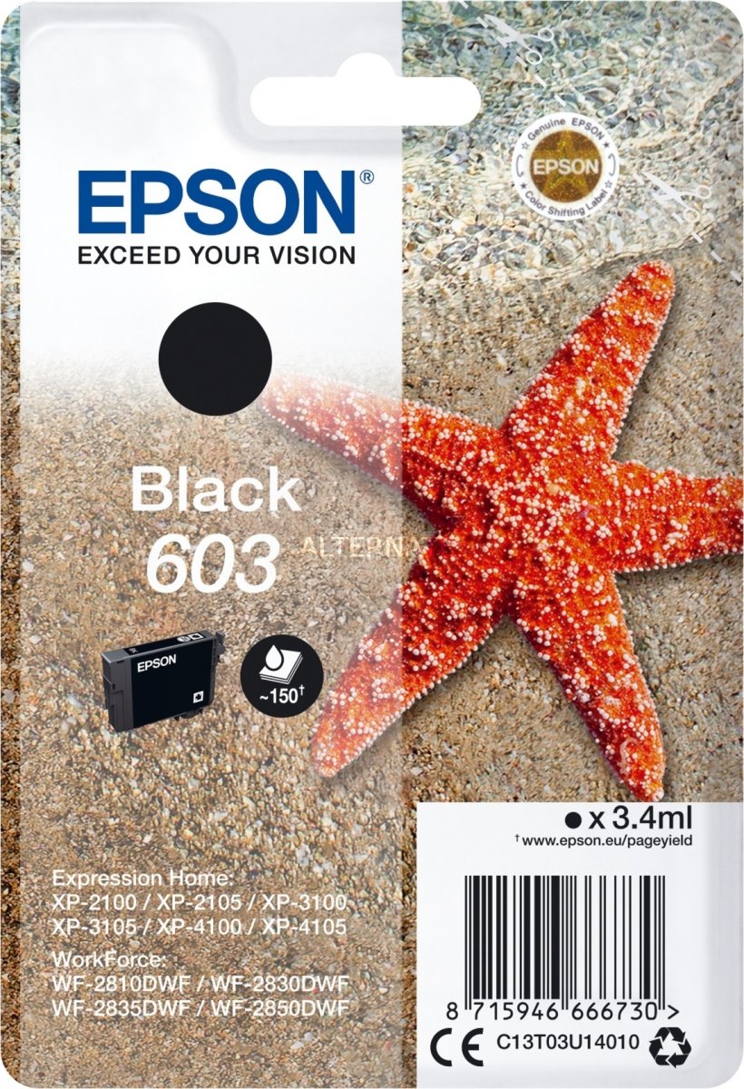 Epson 603 blækpatron, sort, blister