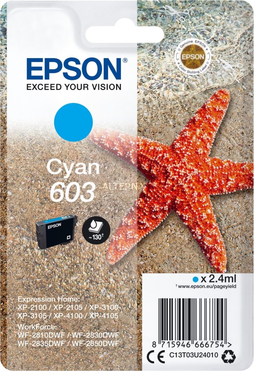 Epson 603 blækpatron, cyan, blister