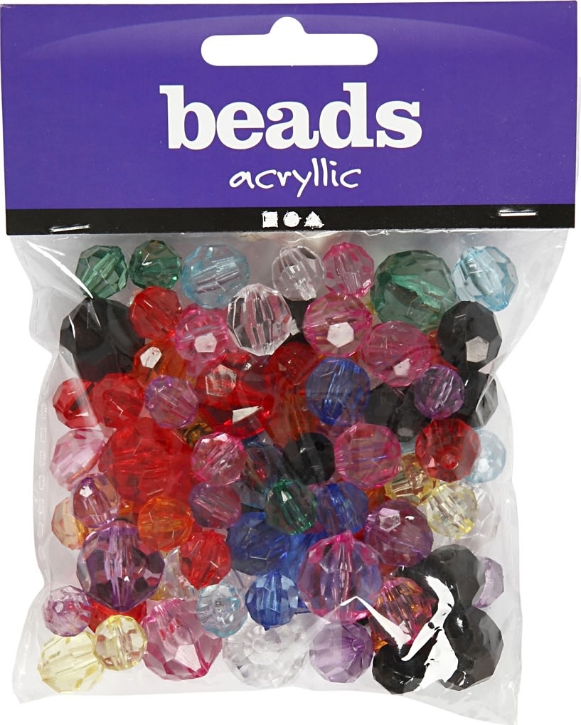 Beads Facetperler, 10-16 mm, 70 stk