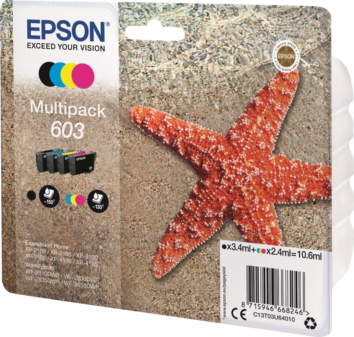 Epson 603 4-farve sampak blækpatroner, blister