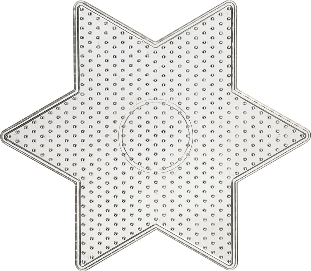 Perleplade, 15x15 cm, stor stjerne