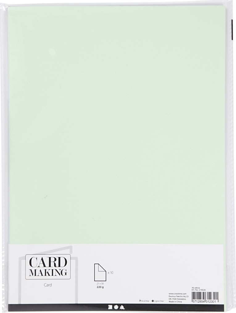 Happy Moments Karton, A4, 220g, 10 ark, lysgrøn