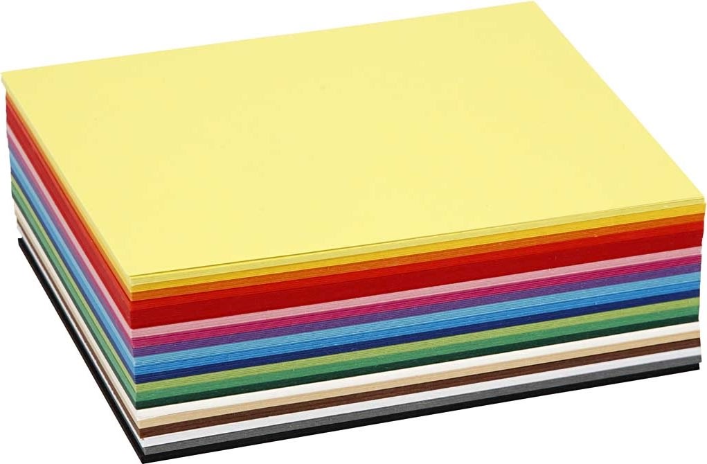 Colortime Karton, A6, 180g, 300 ark, ass. farver