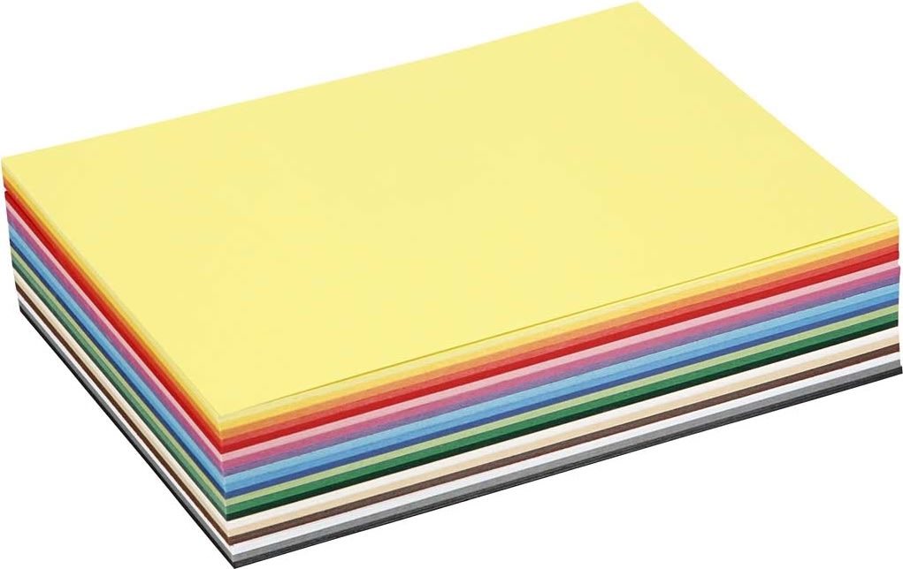 Colortime Karton, A5, 180g, 60 ark, ass. farver