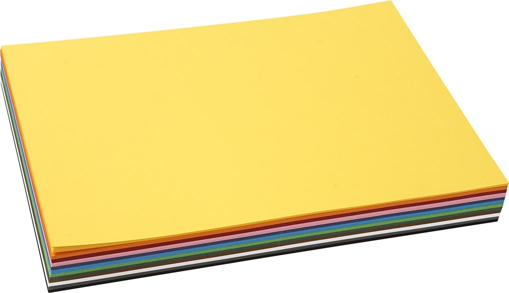 Colortime Karton, A4, 180g, 120 ark, ass. farver