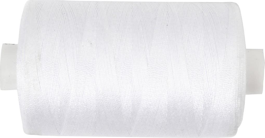 Sytråd, polyester, 1000 m, hvid