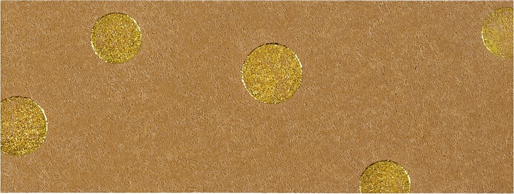 Flettestrimler i læderpapir, 15mm x 9,5m, guldprik