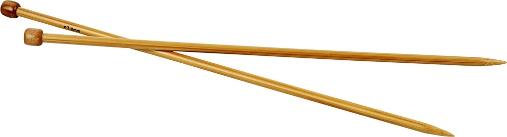Strikkepinde, nr. 7, L: 35 cm, bambus
