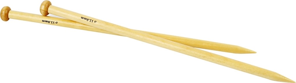 Strikkepinde, nr. 12, L: 35 cm, bambus