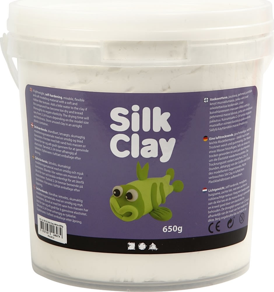 Silk Clay Modellervoks, 650 g, hvid