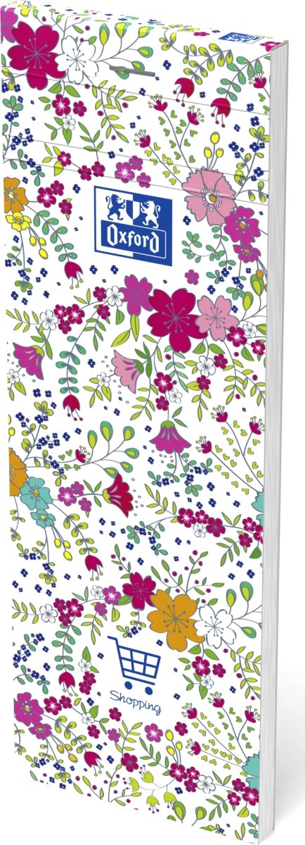 Oxford Floral Shopping Notesblok, linjeret
