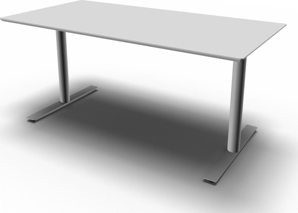 Inline Kantinebord, 120x80 cm, Lys grå/Alu