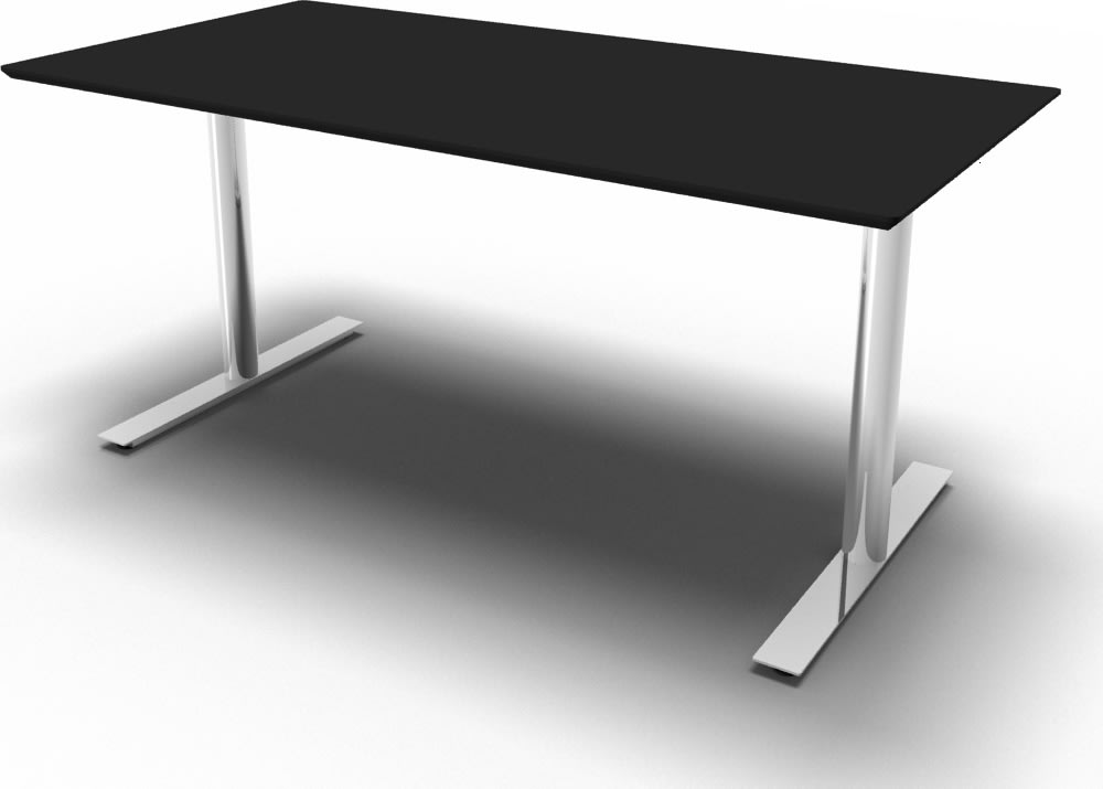 Inline Kantinebord, 120x80 cm, Sort/Krom