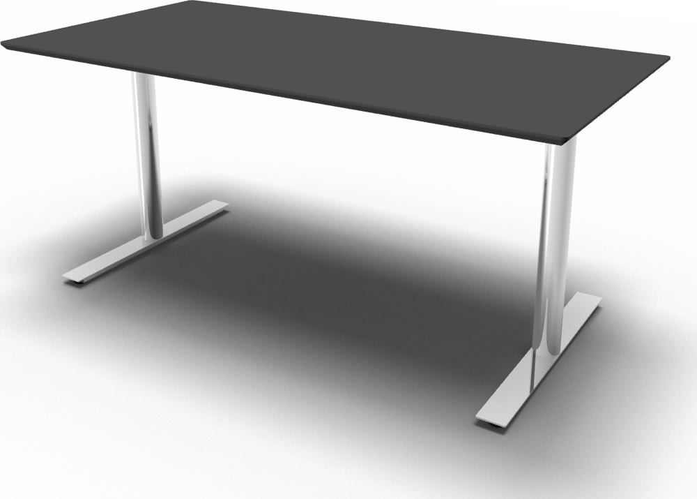 Inline Kantinebord, 180x80 cm, Antracit/Krom