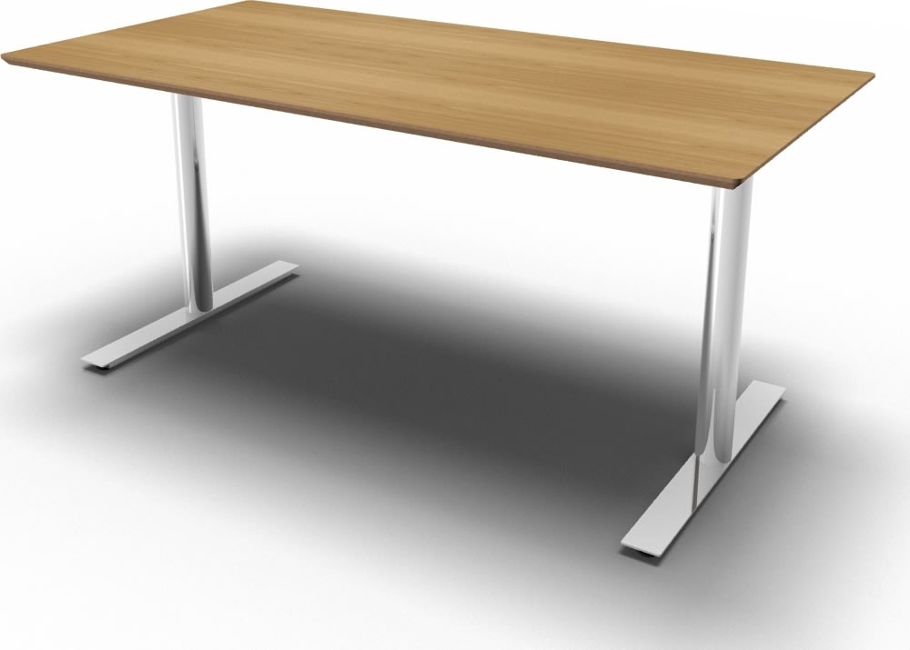 Inline Kantinebord, 140x80 cm, Eg/Krom
