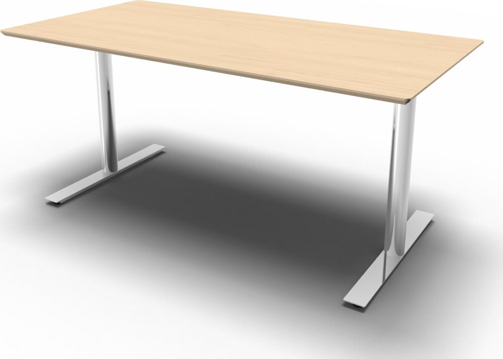 Inline Kantinebord, 200x80 cm, Birk/Krom