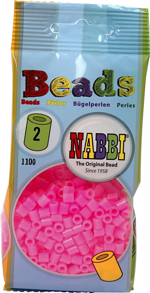 Nabbi Rørperler, 1100 stk, rosa (2)