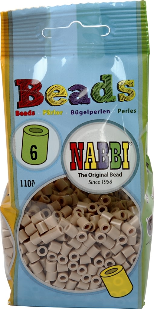 Nabbi Rørperler, 1100 stk, beige (6)