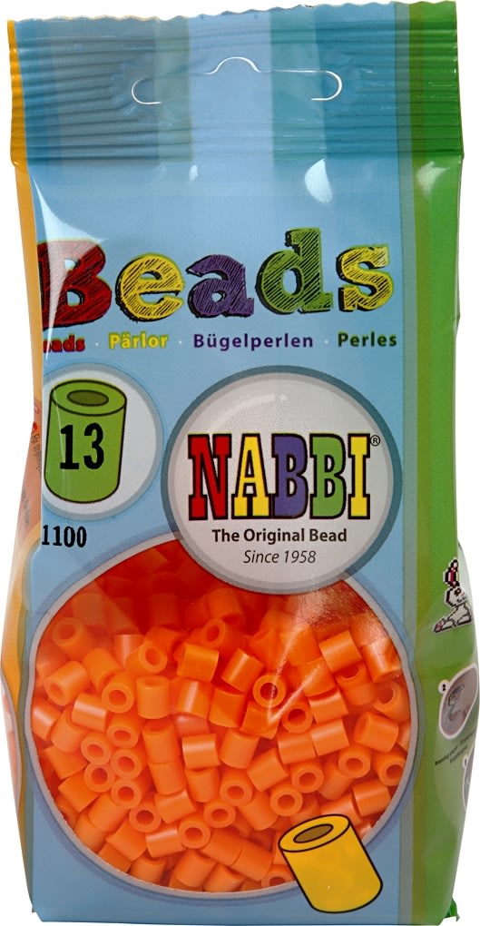 Nabbi Rørperler, 1100 stk, klar orange (13)