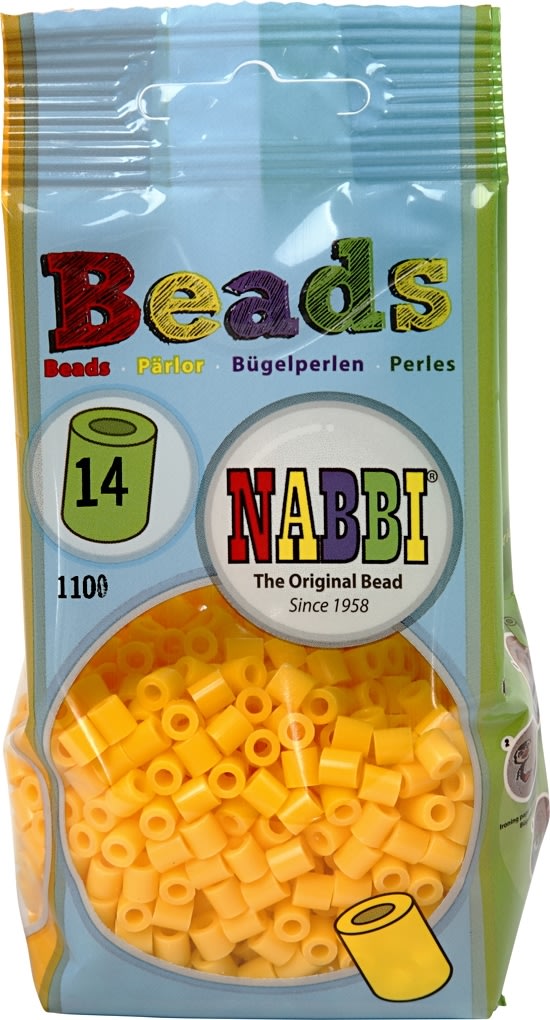 Nabbi Rørperler, 1100 stk, gul (14)
