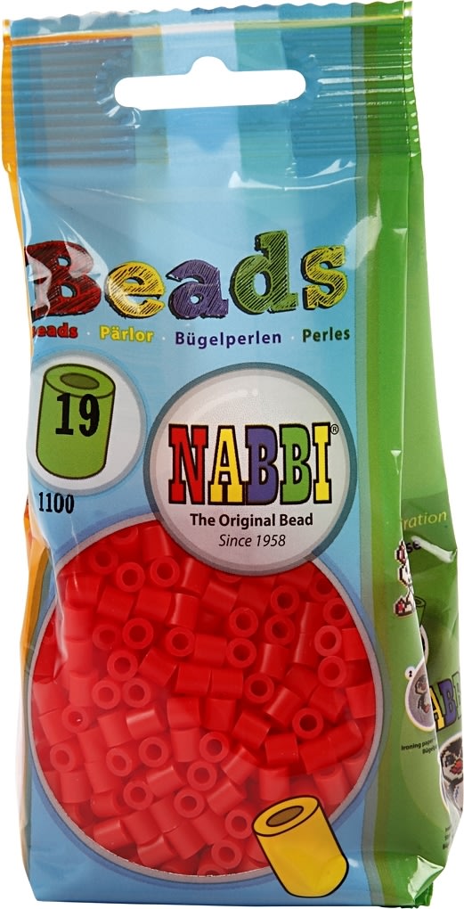 Nabbi Rørperler, 1100 stk, lys rød (19)