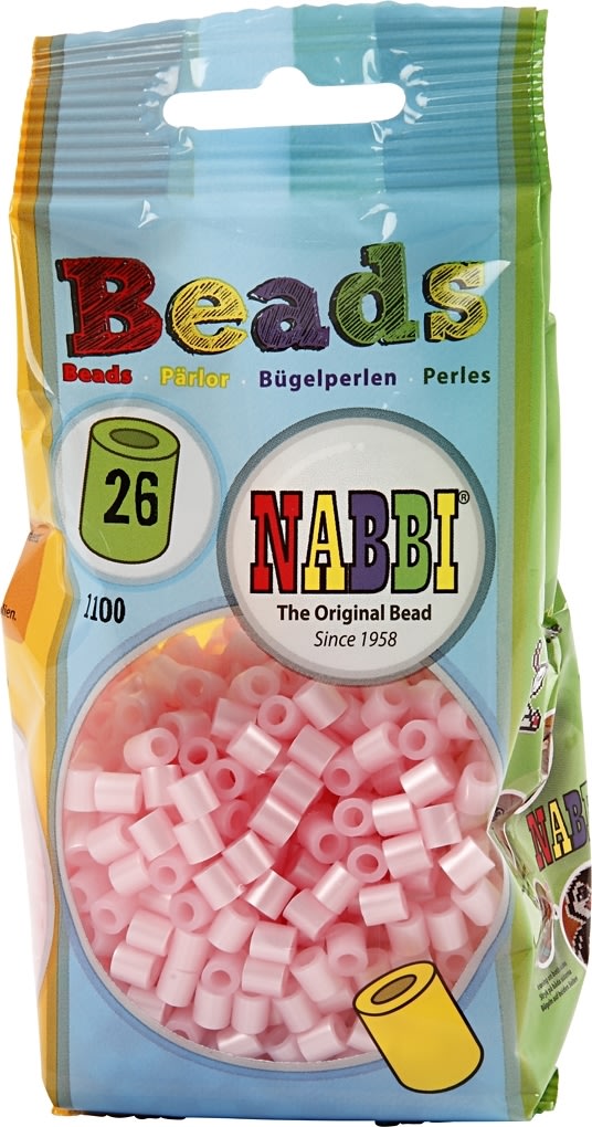 Nabbi Rørperler, 1100 stk, rosa perlemor (26)