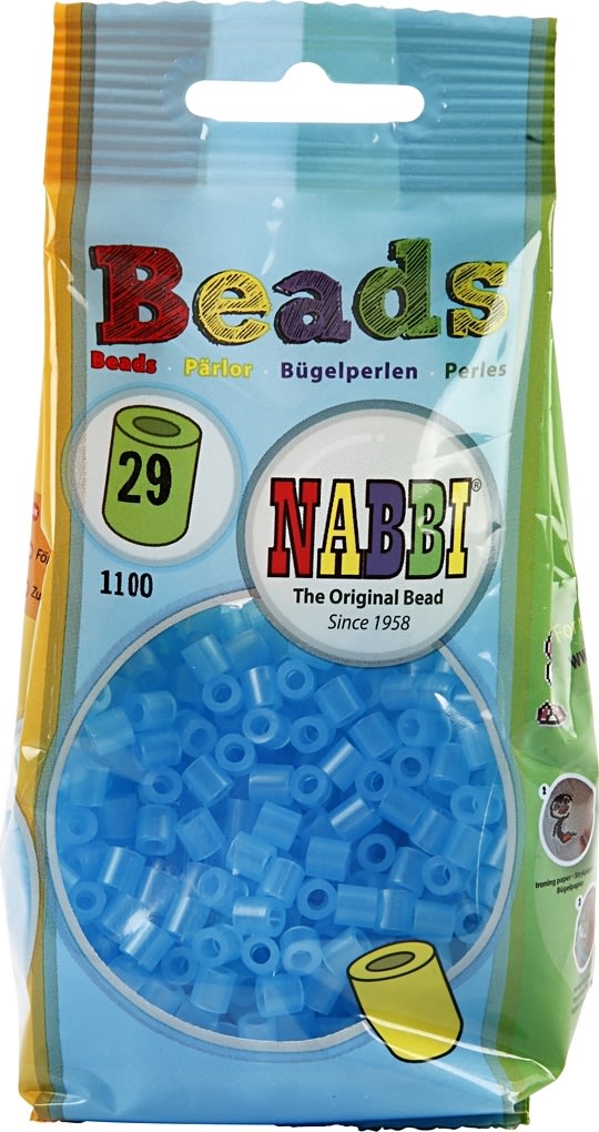 Nabbi Rørperler, 1100 stk, blå neon (29)