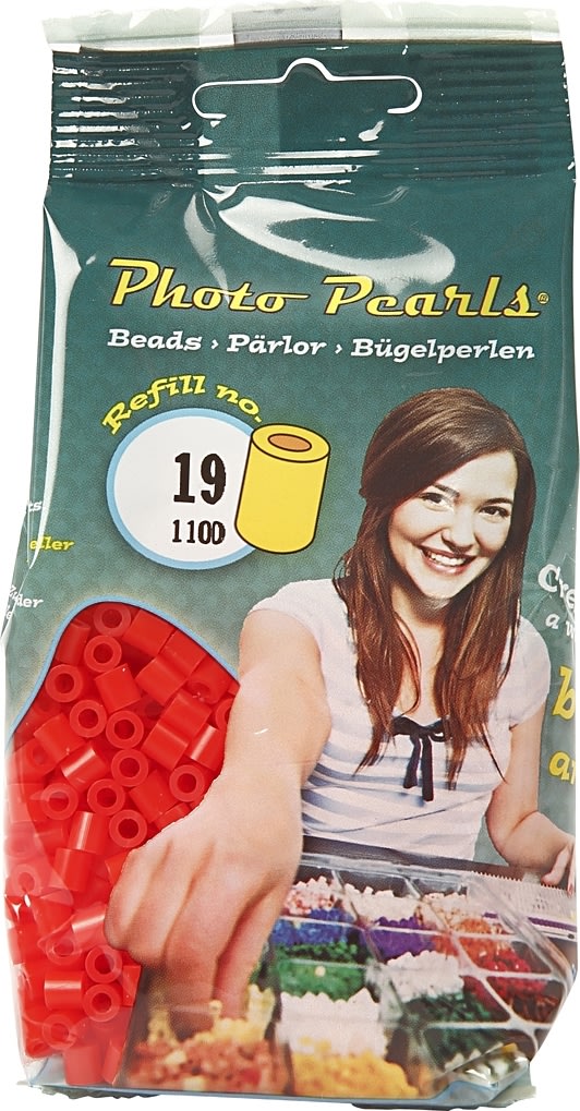 Photo Pearls Rørperler, 1100 stk, lys rød (19)