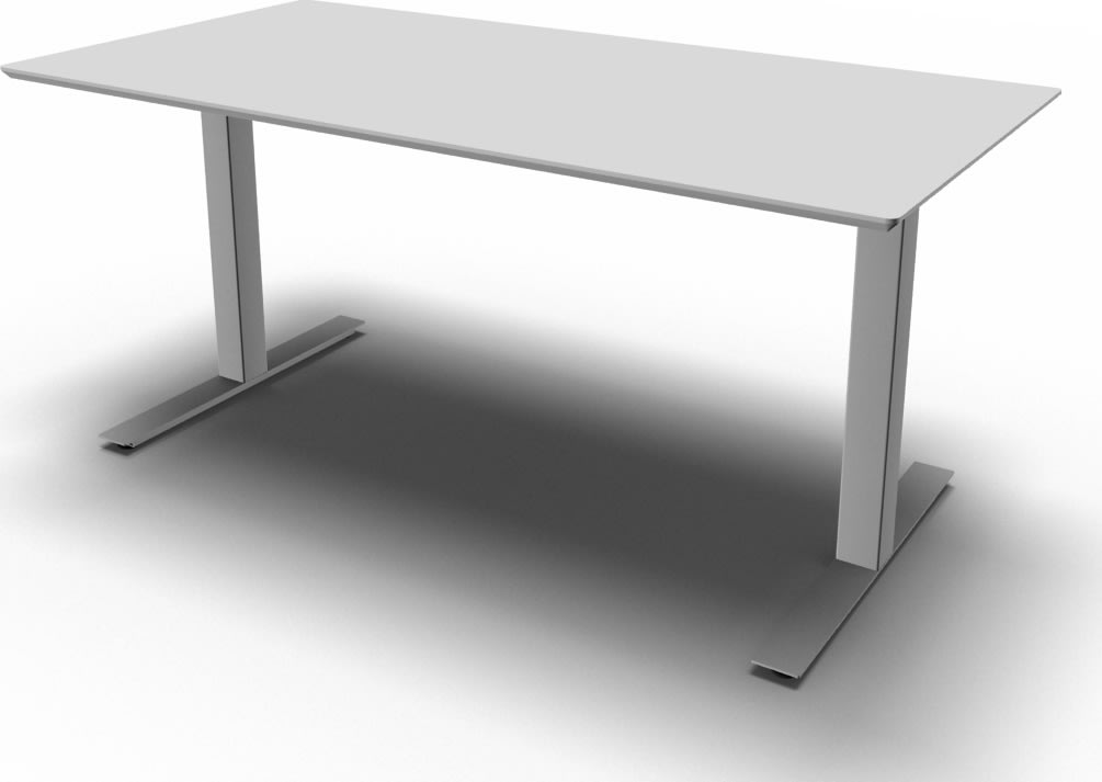 Square Kantinebord, L 200 cm, Lys grå/Alu