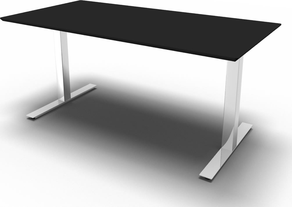 Square Kantinebord, 120x80 cm, Sort/Krom