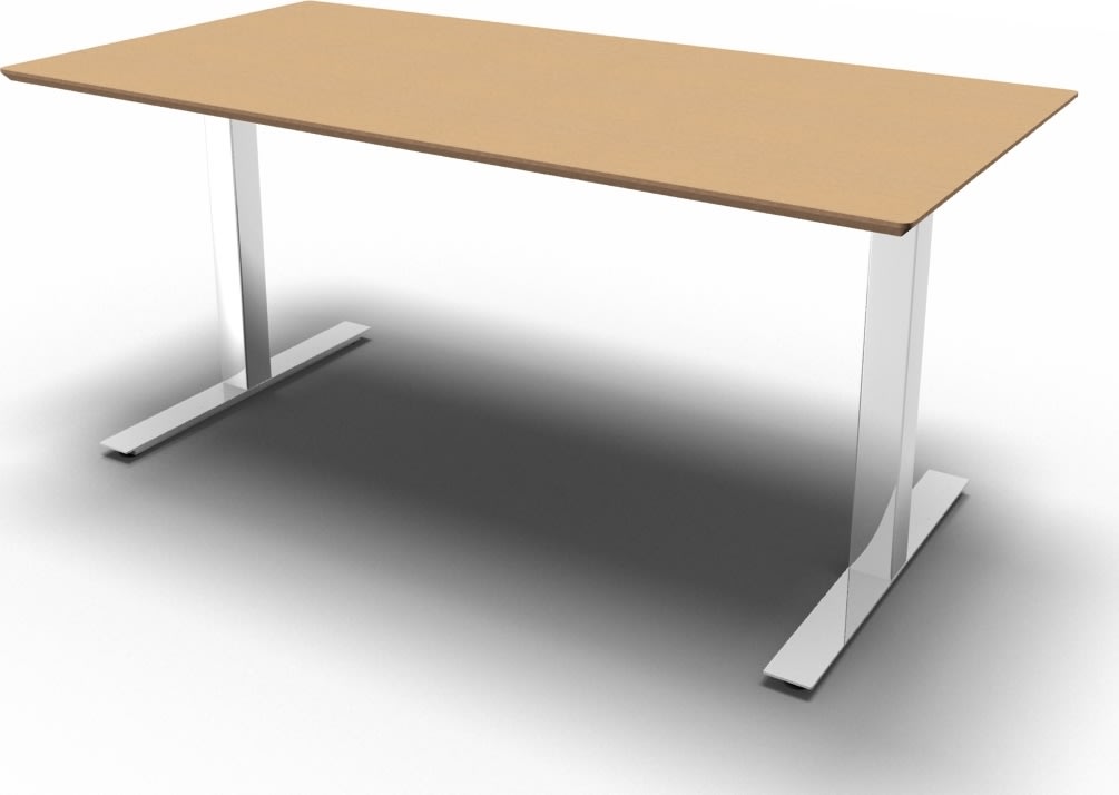 Square Kantinebord, 200x80 cm, Bøg/Krom
