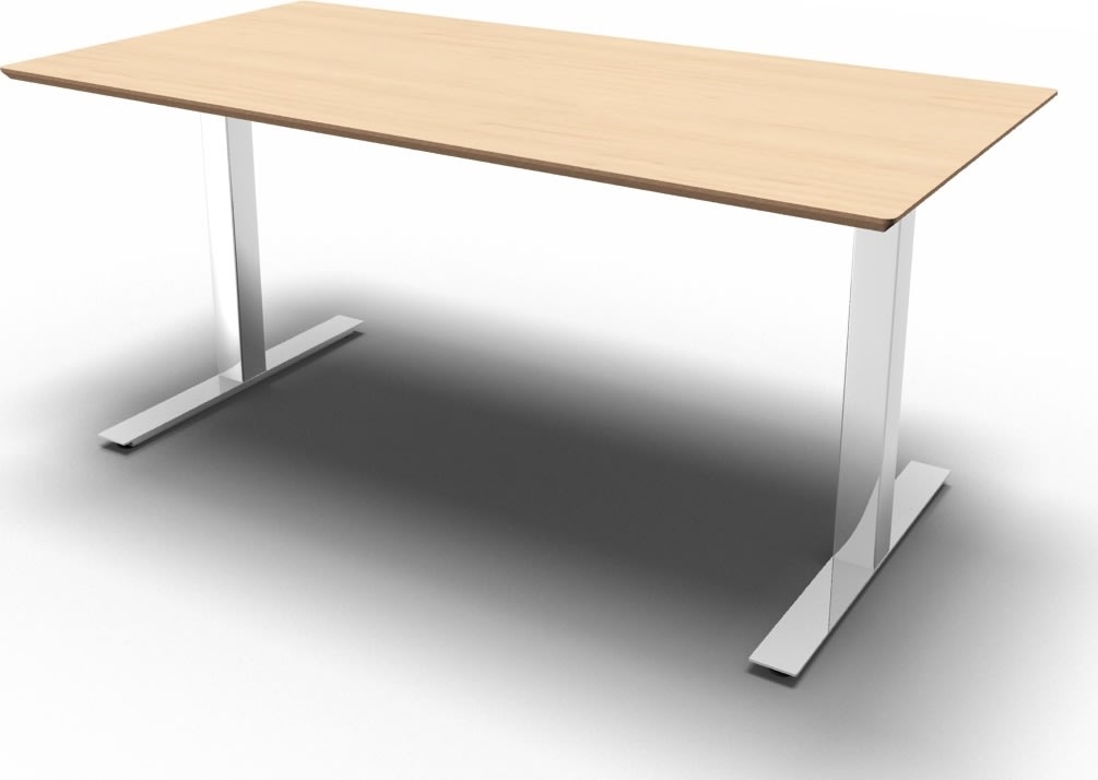 Square Kantinebord, 200x80 cm, Birk/Krom