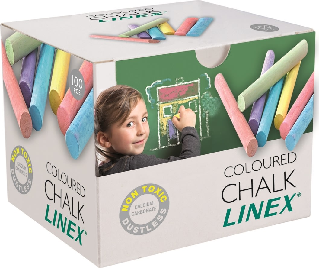 Linex Tavlekridt | Farvemix | 100 stk.