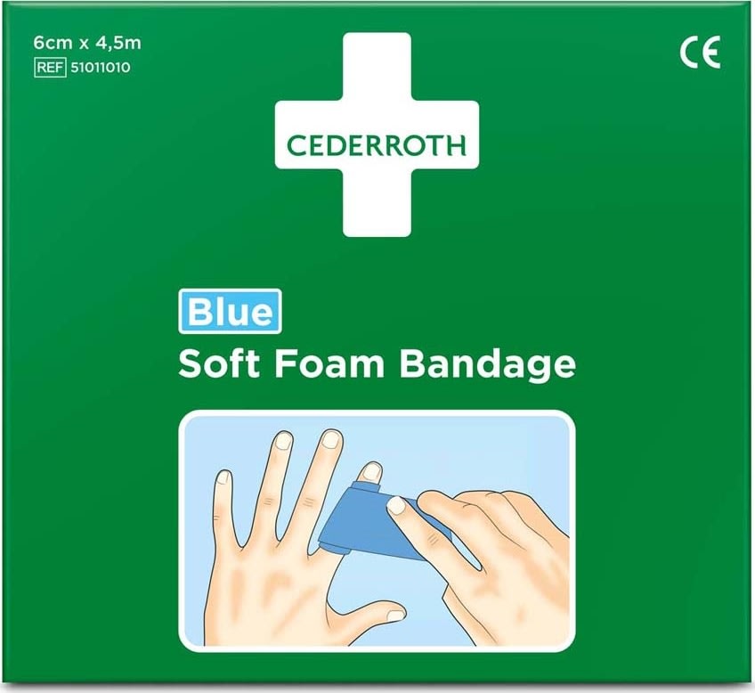 Cederroth Soft Foam Bandage | Blå | 6 cm x 4,5 m