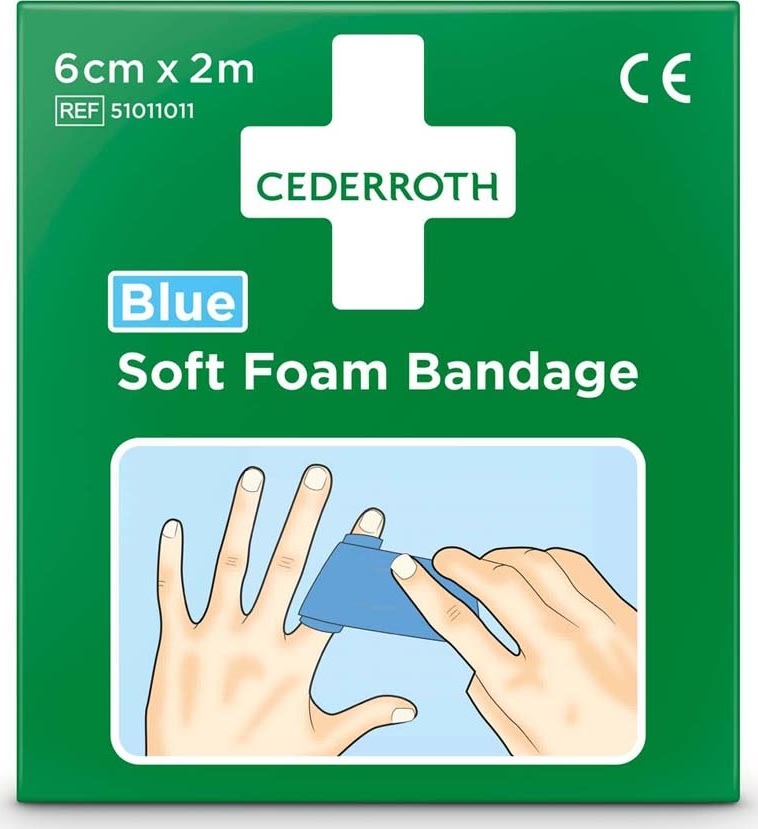 Cederroth Soft Foam Bandage | Blå | 6 cm x 2 m