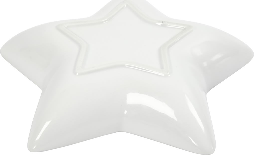 Keramikfad stjerne, hvid
