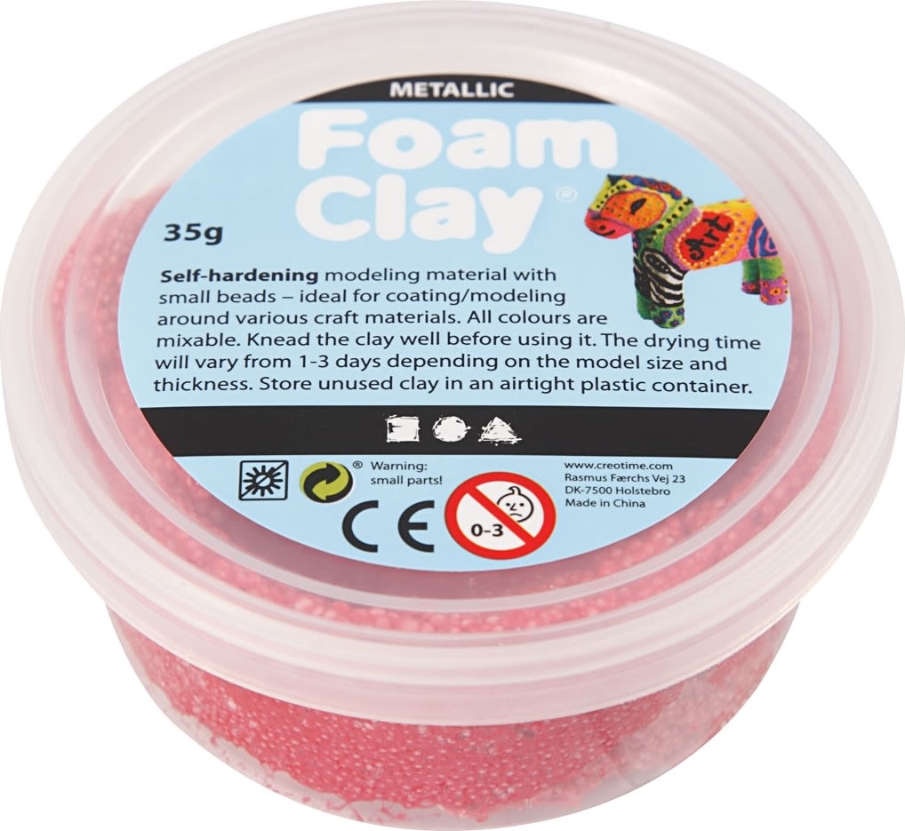 Foam Clay Modellervoks, 35 g, metallic, rød