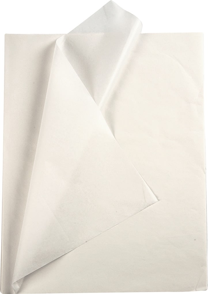Silkepapir, 50x70 cm, 14g, 25 ark, hvid