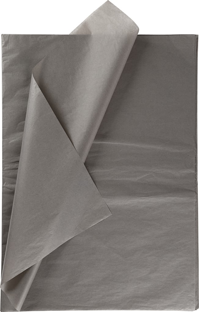 Silkepapir, 50x70 cm, 14g, 25 ark, grå